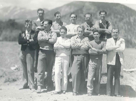 Group of people celebrating on stage