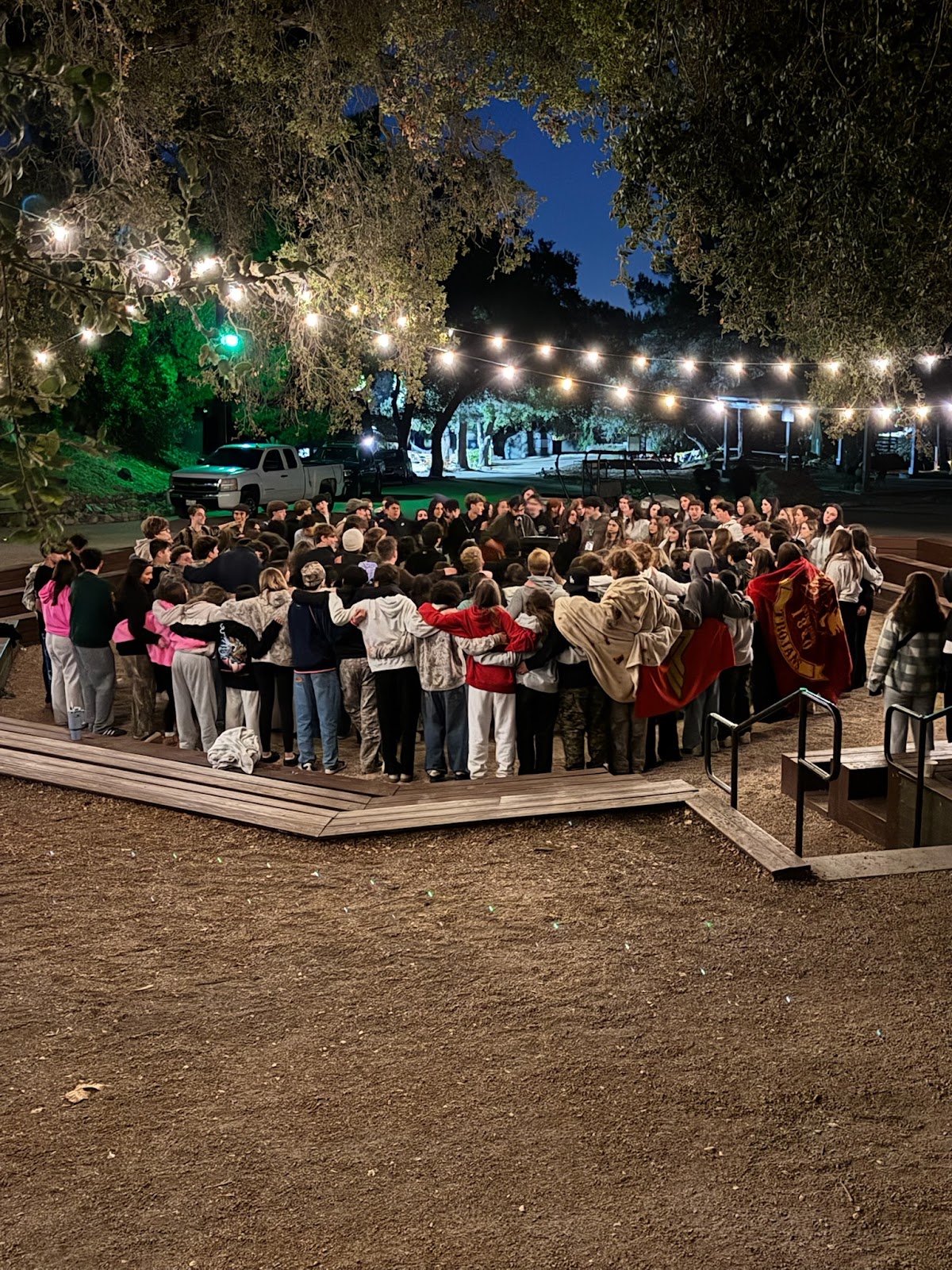 Group of people celebrating on stage